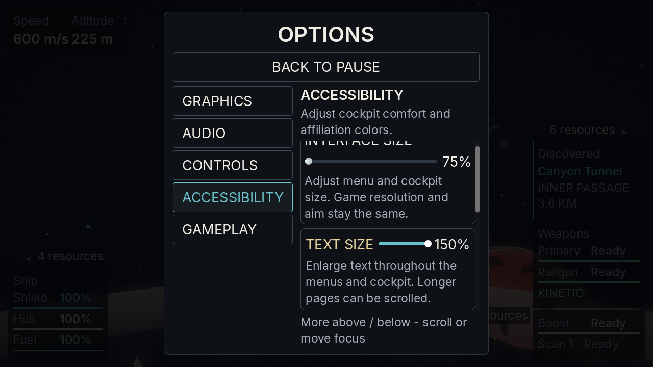Shattered Rift adds separate Interface Size and Text Size controls: image 2 of 4